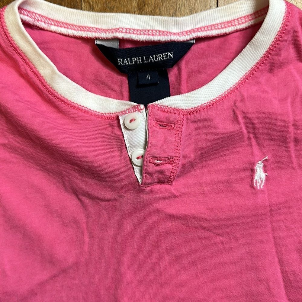 Ralph Lauren shirt pink size 4 cotton shirt sleeve spring summer barbiecore - Picture 2 of 4